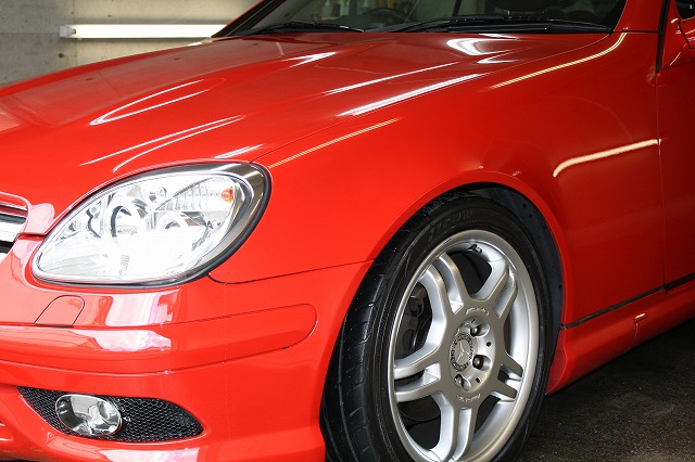 ベンツSLKにガラスコーティング(スタンダード)