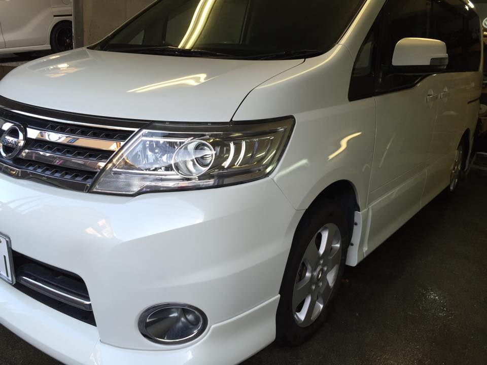 スペーシアカスタムにガラスコーティング(プレミアム)