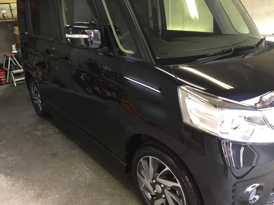 スペーシアカスタムにガラスコーティング(プレミアム)